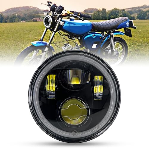 bamotoop 5,75 LED Motorrad Runder Scheinwerfer E-geprüft DRL Fern- und Abblendlicht für Simson S51 S70 S50 S50B Tuning