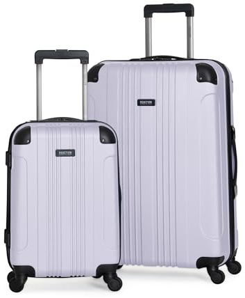 Kenneth Cole REACTION Out of Bounds Lightweight Hardshell 4-Wheel Spinner Luggage, Lavender, 2-Piece Set (20 & 28)
