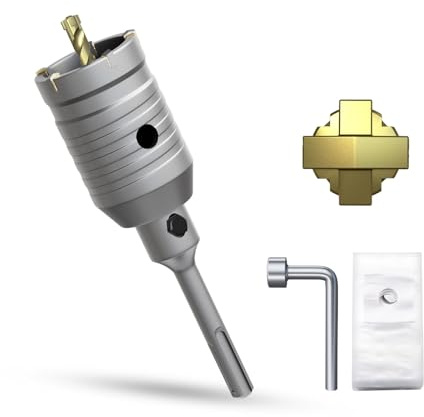 METOTY 45mm Concrete hole saw drill bit,with SDS Plus adapter 110mm drill bit socket，for masonry, brick, concrete, cement, stone