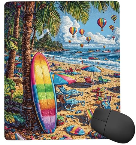 Alfombrilla de Ratón para Juegos de Velocidad, Mouse Pad Tabla de Surf con Vistas al mar 420 x 350 mm Alfombrillas Ratón Tamaño Pequeña, Mejora la Precisión y la Velocidad, Regalos Mujer es-297
