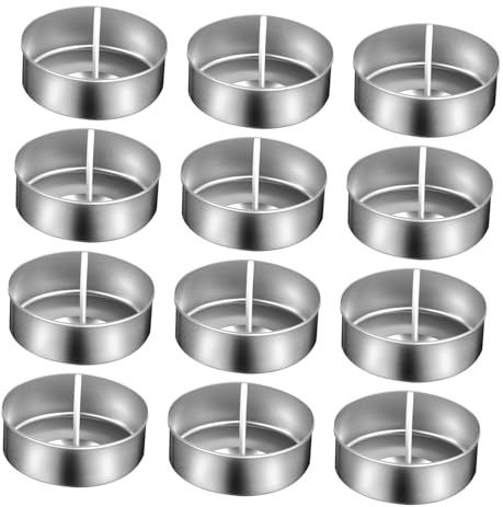 OSOLADY 100 ensembles Lot Coupelles Bougies Alu avec Mèches Récipient Chauffe-plat Aluminium Léger sans Odeur pour Fabrication Bougies DIY et Cadeaux