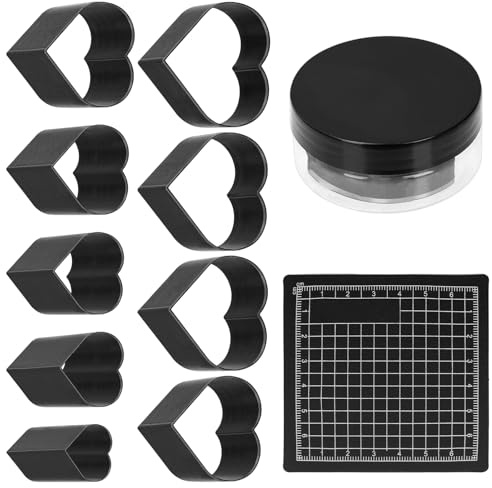 Mardatt Lot de 10 outils de poinçonnage pour cuir en forme de cœur 15, 20, 25, 30, 35, 40, 45, 50, 55 mm, matrices de découpe pour cuir, kit d'outils de découpe pour travaux manuels