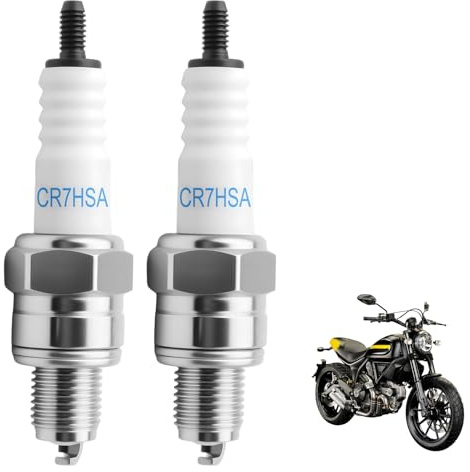 2 Stück für NGK CR7HSA Ersatz für Scooter Motorrad Mofa Langlebig | Zündkerzen Hochleistungs-Zündkerzen für 2-Takt Motoren und kleine Benzinmotoren, Zuverlässiger Ersatz mit universeller Passfo