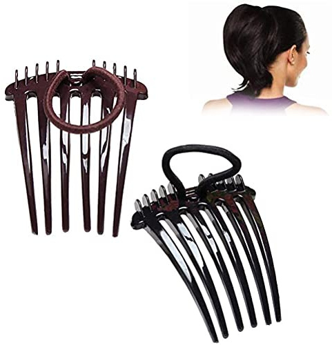 Ejoyous Flauschiger Haarkamm, Modischer Haarkamm, Schöner Mehrzweck-einfache Bedienung für Lockiges Haar für Mitteldickes Haar für Hochzeiten (Kaffee + Schwarz)