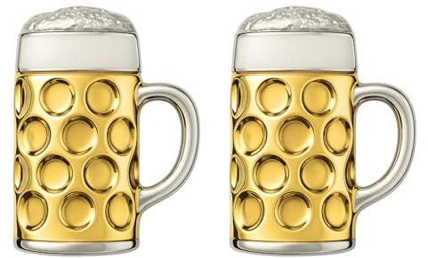 Oktoberfest Bier Anstecker – 2 Stück Set | Brosche Bierkrug | Trachten Anstecker | Gaudiknopf Tracht | Schützenfest Accessoire Männer | Dirndl Pin | Wiesn Accessoire Trachtenmode