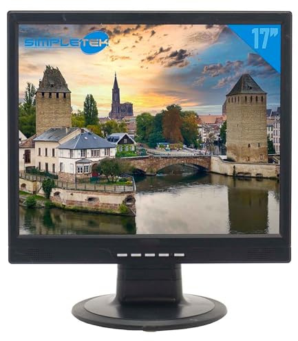 SIMPLETEK – Monitor LCD 17’’ 4:3 5:4 | VGA DVI | altoparlanti integrati | Ideale per ufficio e casa | Base inclusa (Ricondizionato)
