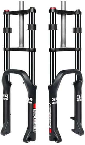 20 Forcella Ammortizzata Per Mountain Bike Corsa 200mm Forcella Con Molla A Olio 1-1/8 Tubo Dritto Forcellas Anteriore A Doppia Spalla Downhill Freno A Disco QR 9*135mm Per MTB/DH Neve Sabbia