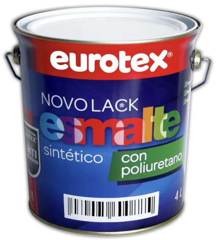 EUROTEX Novolack Esmalte Sintético Azul Luminoso Brillante 4 Litros Resistente a las Manchas para Interior y Exterior sobre Metal