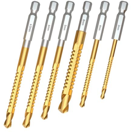 Set di punte da trapano per legno 6 Pezzi Gambo Esagonale In Acciaio Rapido