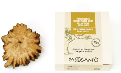 PALOSANTO – Räucherstäbchenhalter aus Palo Santo-Holz – handgefertigt in Ecuador – Palo Santo-Scheibe, ideal zum Verbrennen von Räucherstäbchen und Räucherstäbchen