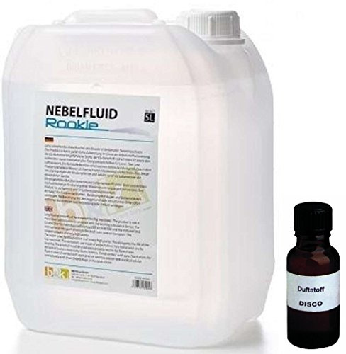 DJPower 5 Liter Nebelfluid Rookie + 30 ml Duftstoff Disco-Energy, Smoke-Fluid, Nebel-Fluid-Flüssigkeit für Nebelmaschine