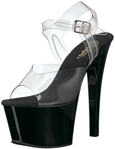 Pleaser SKY-308 CLR/Blk UK 8 (EU 41)