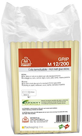 COLLA A CALDO STICK PER PISTOLA STANDARD Ø12 X 200 MM COLORE MIELE TERMOFUSIBILE ROMEO-MAESTRI - ART. RO-MA GRIP M12/200 - ALTISSIMA QUALITA' - CONFEZIONE 1 KG