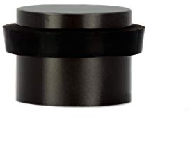 Klebe-Türstopper | 28 x 20 mm | Schwarzer Gummi aus Natursilikon | Edelstahl AISI 304 Finish Matt | Sehr gute Haftung | 100% zweckmäßig | Mod. I-163-NG| EVI Herrajes