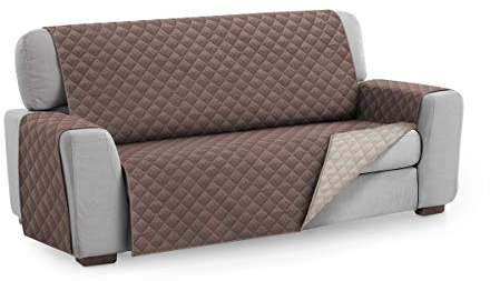 Textilhome Sofaschoner MALU 2-Sitzer Gesteppt Wendbar Universal Bezug Braun | Ideal für Haustiere und Kinder. Schützt das Sofa vor Flecken, Tierhaaren, Kratzern und täglicher Abnutzung