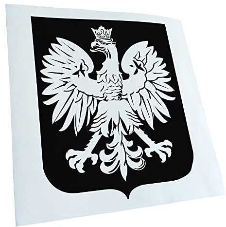 Kiwistar - Autoaufkleber - Polen Wappen - schwarz - 11,7x10cm - Heckscheibe Auto Aufkleber wetterfest für Kfz LKW Mofa Truck - Sticker außen selbstklebend Tuning Zubehör für Fenster Fahrzeug Scheibe