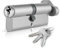 XFORT® Chrome 45T/50 Thumb Turn Euro Cylinder Lock (95mm), Euro Door Barrel Lock with 3 Keys, Anti-Bump, Anti-Drill, Anti-Pick Door Lock with Key, High Security for Wooden, UPVC and Composite Doors.