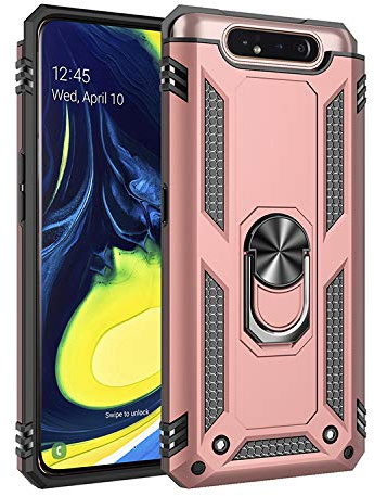 BestST Galaxy A80 Schutzhülle, Hülle für Samsung Galaxy A80, 360 Grad Drehbar Ringhalter mit Magnetischer Handyhalter Auto Handyhülle für Samsung Galaxy A80- Rosegold