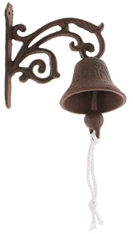 Tubayia Vintage Gusseisen Türglocke Türklingel Wandglocke Glocke für Haus Garten (D)