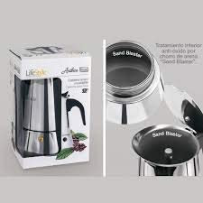 Livestyle Cafetière Italienne 6 Tasses en Acier Inoxydable, Convient pour Toutes Les Cuisines y Compris Induction.