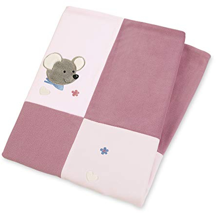 Sterntaler Schmusedecke Kuschelzoo, Maus Mabel, Alter: Für Babys ab der Geburt, 75 x 100 cm, Rosa/Mehrfarbig