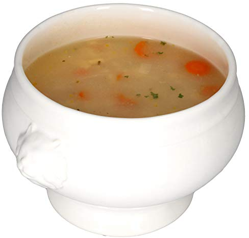 MamboCat Leo Löwenkopf Soupière à soupe, grande taille, 1 bol à soupe de 2 l, terrine royale en faïence blanche, marmite pour servir la soupe, les ragoûts, etc