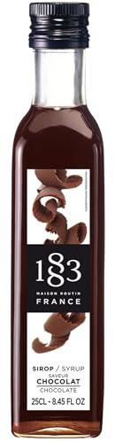 1883 Maison Routin Premium Chocolate Syrup, 250ml Glass Bottle | Flavoured Syrup, For Coffee, Tea, Cocktails, Iced Drinks & Desserts, Made with Pure Cane Sugar, No Artificial Colours, Vegan