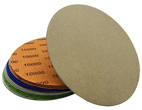 25 dischi abrasivi rotondi per acqua secca, 150 mm, grana 3000 4000 5000 7000 10000, levigatrice orbitale per legno, metallo e auto