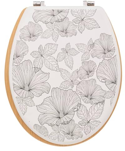 Five - Abattant WC en Bois & Charnières en zinc Déco Blackflora
