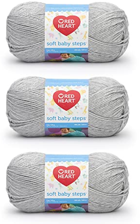 Red Heart Soft Baby Steps Elephant Yarn - 3 Pack of 141g/5oz - Acrylic - 4 Medium (Worsted) - 256 Yards - Knitting, Crocheting & Crafts
