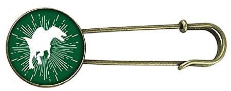 Brosche für Seiten, Tierjagd, Jagd, Retro, Metall, Schmuck, M