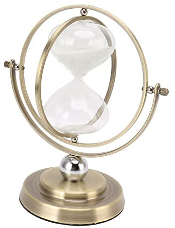 Clessidra Sand Timer, 60 Minuti Metallo Vetro Semplice Moderno Tempismo Accurato Orologio Sabbia Antico, 1 Hora Reloj De Arena, Vintage Delicata Clessidra Decorazione Domestica (Sabbia Bianca 30min)