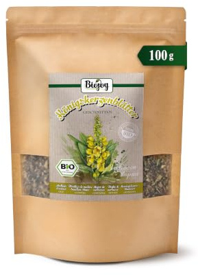 Biojoy Feuilles de molène BIO, séchées, infusion, 100 g | Infusion en vrac, coupée, Verbascum thapsus L.