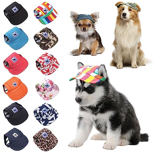 Hunde Mütze Cap, Baseballmütze Hund Kleine Haustier Verstellbarer Hundecap mit Ohrlöchern Basecap Outdoor Welpen Hundemütze Sommer Hüte Baseballkappe Sport Kappe Haustier Hunde Sonnenhut