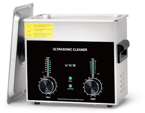 Ultrasonic Cleaner, High Efficiency Professional Ultrasonic Cleaning Machine with Control Panel and Machine Cover, 2 Cleaning Modes and Temperature Control, for Eyeglasses Watches Rings