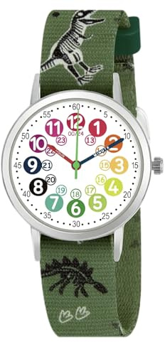 CHAOTECHY Kinderuhr für Mädchen und Jungens. Kleine Kinder Lernen die Zeit kennen und leicht zu lesen. Justierbares Nylon Armband, Analog Uhr für Jungens und Mädchen zwischen 4 bis 11 Jahren