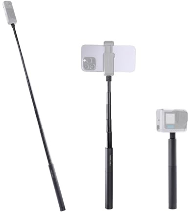 PGYTECH Ausziehbarer Selfie Stick 96cm/37,8inch Aluminium Langstange Unsichtbar für Insta Verlängerungs Monopod Kompatibel mit GoPro, für DJI OSMO 360/Pocket 3/Action 4 für AKASO Action Kamera