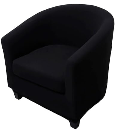 Morbuy Sesselschoner Elastisch, Pure Farbe 2er Set Sessel Sesselbezug Universal Sesselhussen Weich Waschbar Sesselüberzug Hussen Cocktailsessel Clubsessel Überzug Cafe Stuhl (Schwarz)