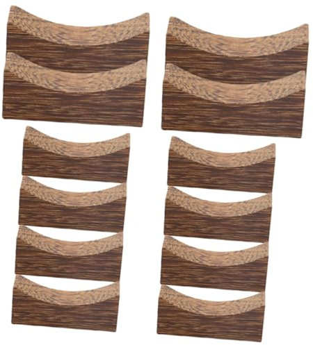 KICHOUSE Juego de 12 Descanso Cóncavos de Madera Soportes de Estilo Japonés para Cucharas, Palillos, y Tenedores Adecuado para Cocinas Domésticas y Restaurantes