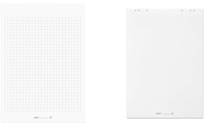 Limit 1 x Flipchart-Block, kariert, Block mit 20 Blatt, 80 g/qm Papier, 6 fach Lochung & 1 x Flipchart-Block, blanko, Block mit 20 Blatt, 80 g/qm Papier, 6 fach Lochung