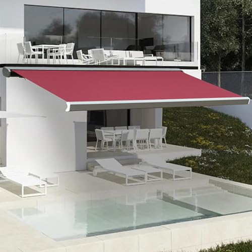 CCKUHN Tenda da Sole motorizzata per Patio, Parasole Retrattile Elettrico con Telecomando e Luce a LED, pergola per Porta Finestra, tettoia Esterna per Cortile, terrazza, Bar, Balcone, 98