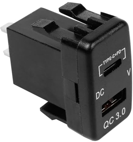 VOANZO Cargador de Enchufe de Coche USB Dual PD Tipo C/QC 3,0, voltímetro de 12-24V, Adaptador de Corriente para Coche, Cargador para Accesorios To-yota