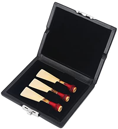 Schutzhülle aus PU-Leder für Fagott-Schilf, Schwarz, Behälter mit Schlitzen für 3 Reecase-Blätter, 10 × 8 × 3