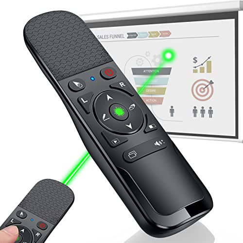 USB Wireless Presenter Präsentations, 2.4 GHz Pointer für Präsentationen Powerpoint mit Seiten umblättern und Hyperlink Funktion öffnen für Windows XP 7/8/10/Mac/Linux/Android