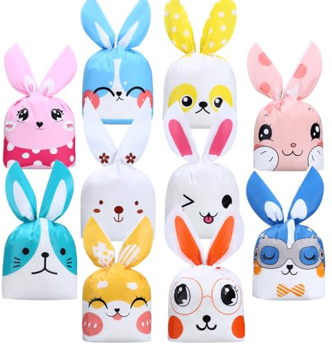 Kesote Geschenktüten Ostern Ostertüten zum Befüllen 100x Papiertüten Süßigkeiten Tüten Candy Beutel Osterhase Deko Kindergeburtstag Geschenk Kinder Mitgebsel