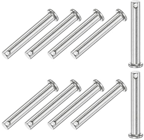 M METERXITY 10 Stück Einloch Klauenstifte, M8 x 60mm 304 Edelstahl Flachkopf Klauenstifte für mechanische Verbindungen/Lastwagen/Rasenmäher, Verbindungsscharnierstift Wiederverwendbar