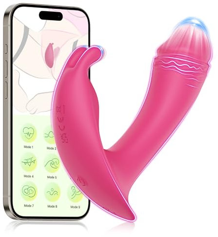 Wearable Vibrators Sex Toys for Women - App Remote Control Vibrator with 9 Powerful Modes, 2 in 1 Dildo G Spot Vibraters4 Women, Womens Machine Adult Toys Couples, Discreet Sex Toýs for Woman