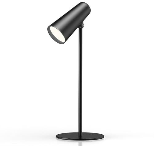 Milpoel LED Schreibtischlampe, Dimmbar, 3 Farbmodi, 10 Helligkeitsstufen, Touch-Steuerung, USB-Ladeanschluss (Schwarz)