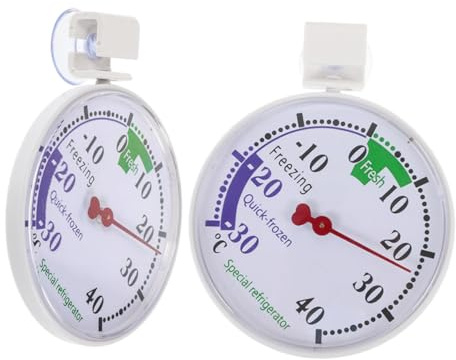 Hemobllo Lot De 2 Thermomètres De Réfrigérateur à Cadran Précis, Construction Robuste, Affichage Clair, Pour Usage Domestique Et Commercial, Contrôle De Température Congélateur Et Chambre Froide