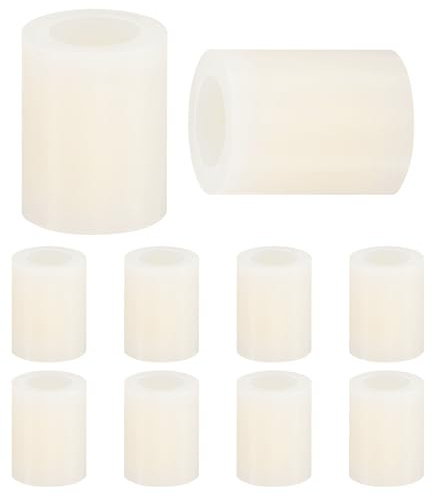 M METERXITY 100 Piezas Arandelas De Nylon, 4.2mm DI 7mm DE 9mm Longitud Separadores Redondos De Plástico Arandelas Espaciadoras No Roscadas/Bulones M4[Blanco]